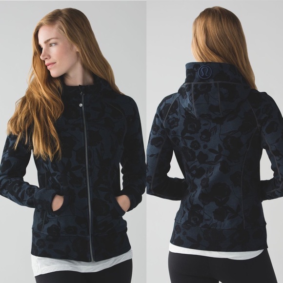 lululemon athletica Tops - Lululemon Scuba Hoodie II Navy Inky Floral 6